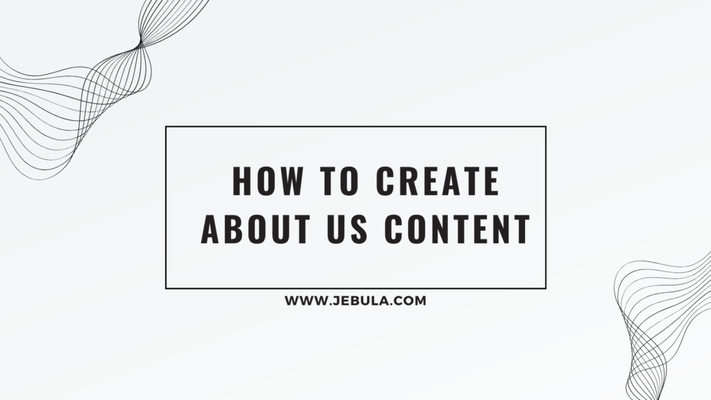 How to create about us content